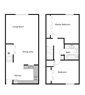 2 Bed 1 Bath Townhouse