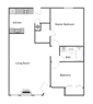 2 Bed 1 Bath