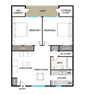 Two Bedroom, One Bath