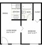 1 Bedroom Alternate Floorplan