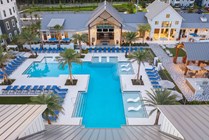 Campus Circle Gainesville - Aerial - Pool Deck Dusk