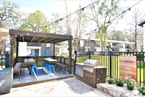 Take advantage of brand new amenities at sister property, Silver Creek! Pictured here: poolside grills and shaded outdoor dining.