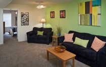 Relax and unwind in our cozy 4/4 common areas. Standard furniture package pictured here.